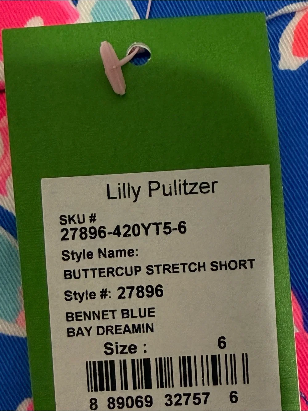 NWT Lilly Pulitzer Buttercup stretch shorts  Bennet Blue Bay dreamin  6